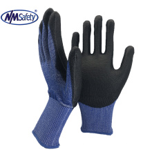 NMSAFETY ANSI A4 anti-cut  confortable HPPE mechanic PU safety gloves